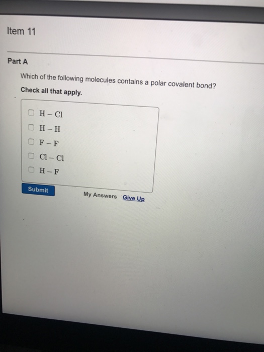 solved-which-of-the-following-molecules-contains-a-polar-chegg