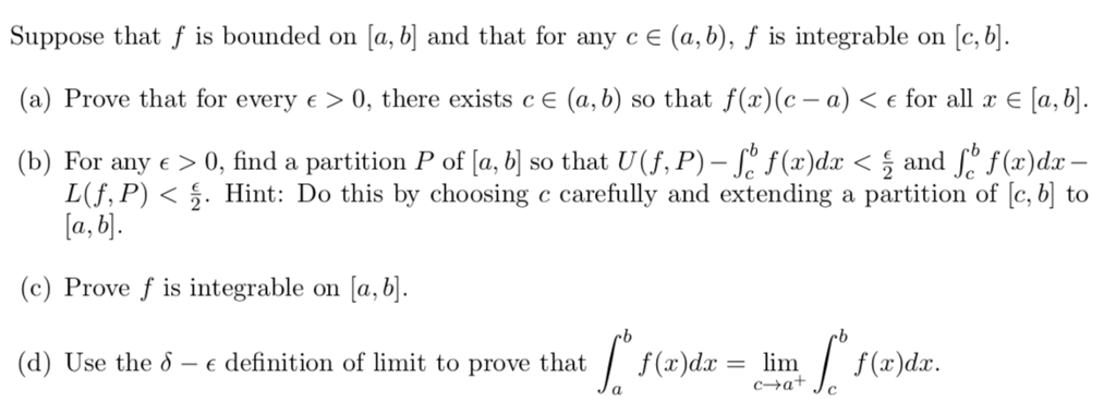Suppose That F Is Bounded On A B And That For Any Ce Chegg Com