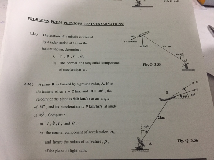 Solved Om Previous Tests Examinations 3 35 The Motion O Chegg Com