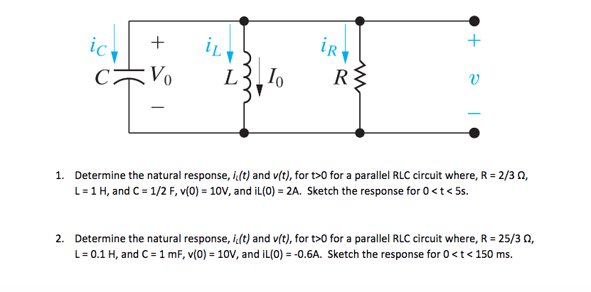 Solved 0 Determine The Natural Response L T And V T F Chegg Com