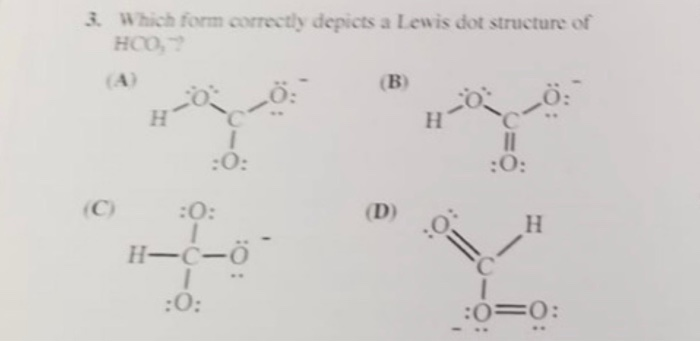 Solved Which Form Correctly Depicts A Lewis Dot Structure