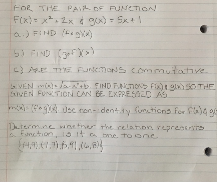 Solved For The Pair Of Function F X X 2 2x G X 5x Chegg Com