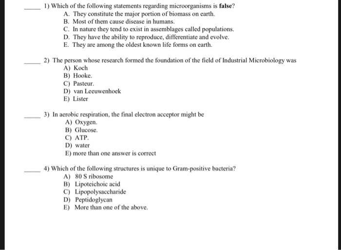 Solved 1) Which Of The Following Statements Regarding | Chegg.com