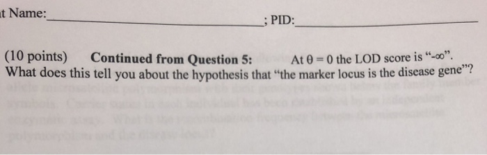 Solved What is the lod score? Select the two correct