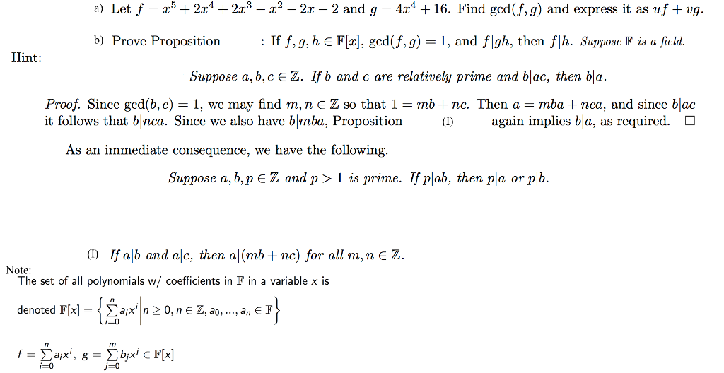 Solved A Let F X 5 2x 4 2x 3 X 2 2x 2 And G Chegg Com