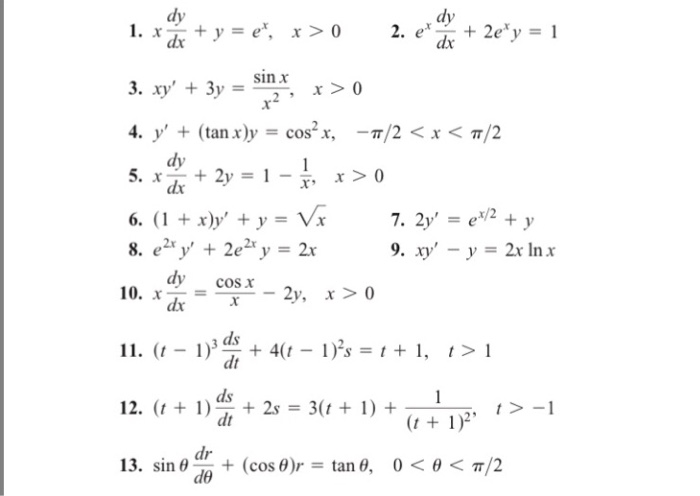 Solved X Dy Dx Y E X X 0 E X Dy Dx 2 E X Y 1 X Chegg Com