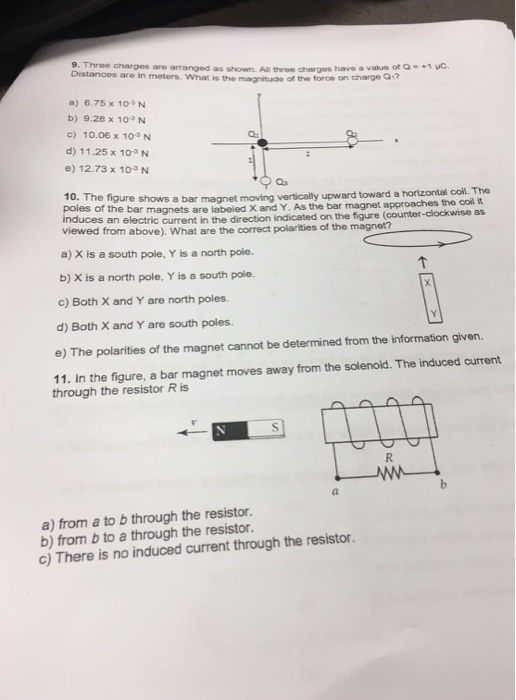 Solved Three Charges Are Arranged As Shown All Three Cha Chegg Com