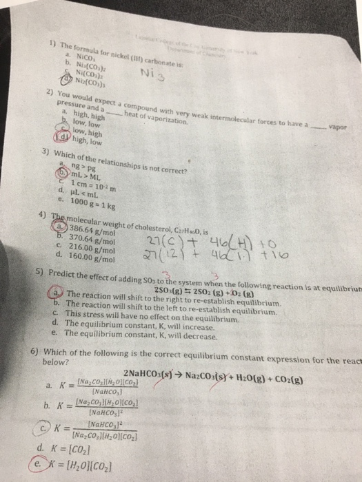 Solved 1 The Formula For Nickel I1 Carbonate Is A Nic Chegg Com