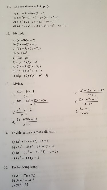 Add Or Subtract And Simplify A X 51 8 2x 6 Chegg 