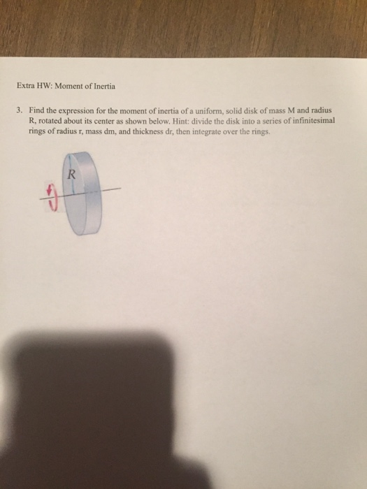 Solved Extra Hw Moment Of Inertia Name Date 1 Find Th