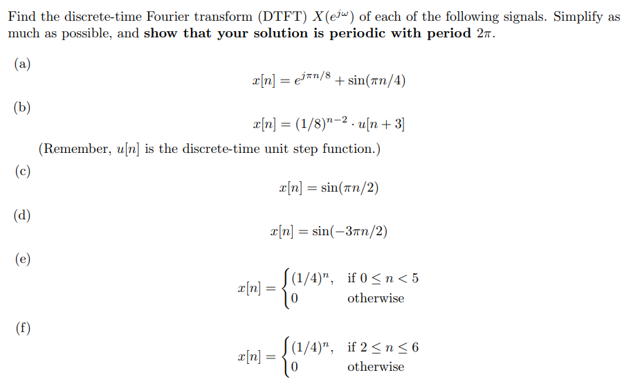 Solved Find The Discrete Time Fourier Transform Dtft X Chegg Com