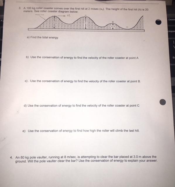 Roller coaster physics worksheet answers