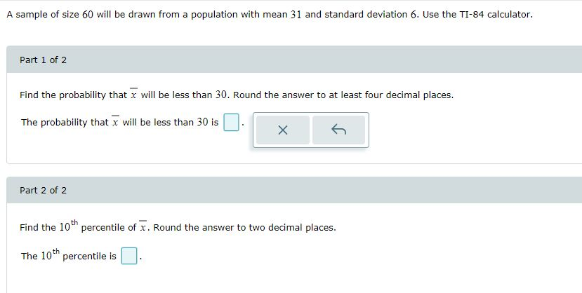 Solved A Sample Of Size 60 Will Be Drawn From A Population Chegg Com