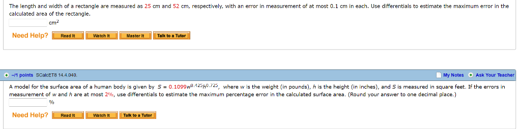 Solved The Length And Width Of A Rectangle Are Measured As Chegg Com