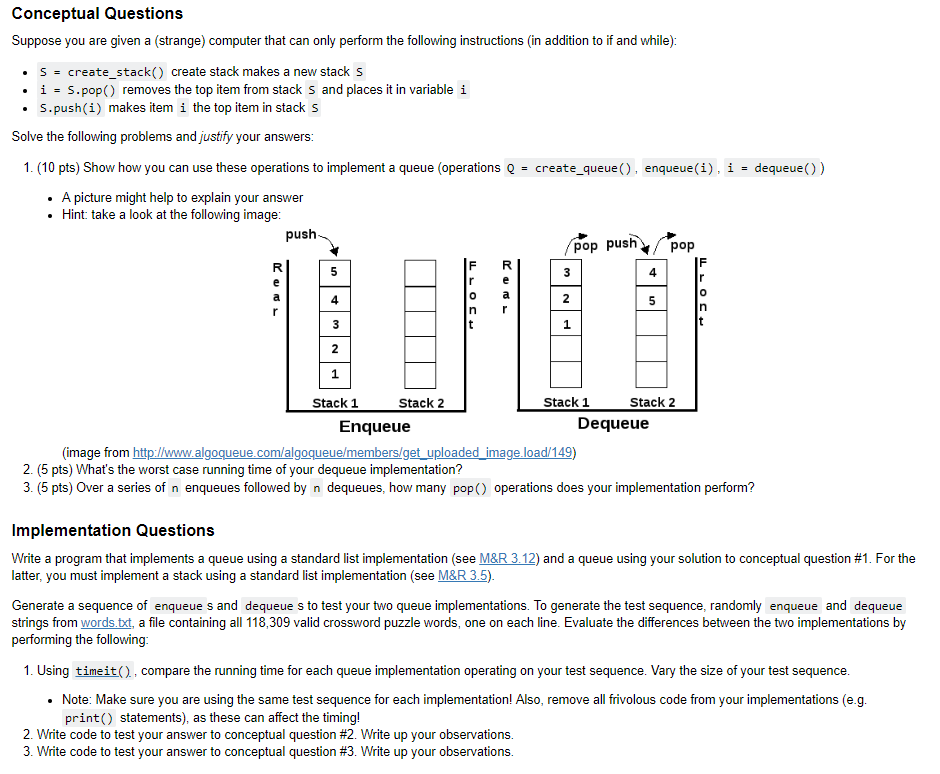 Conceptual Questions Suppose you are given a (strange) computer that can only perform the following instructions (in addition