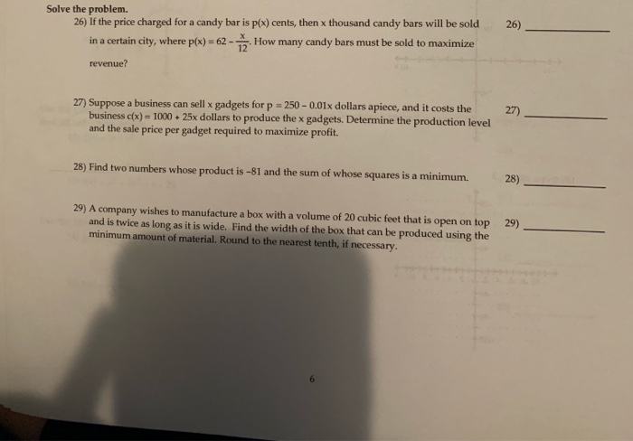 Solved Solve The Problem 26 If The Price Charged For A
