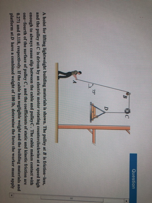 Solved Question 75% A hoist for lifting lightweight building 