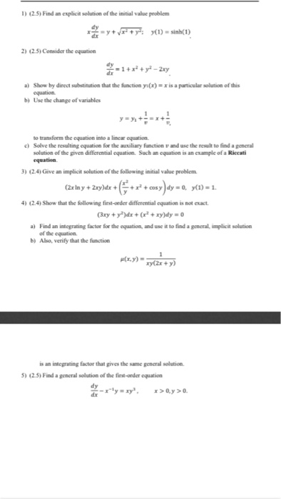 Solved Find An Explicit Solution Of The Initial Value Chegg Com