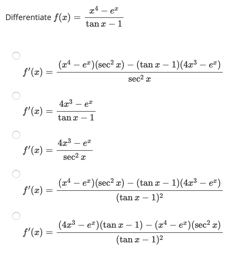 Solved Z Ez Tanr 1 Differentiate F X E Sec2 Z Chegg Com