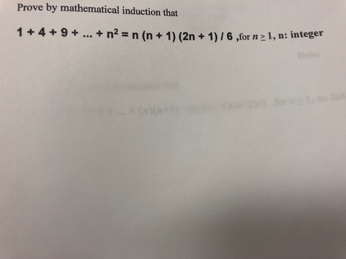 Solved Prove By Mathematical Induction That 1 4 9 N2 N Chegg Com