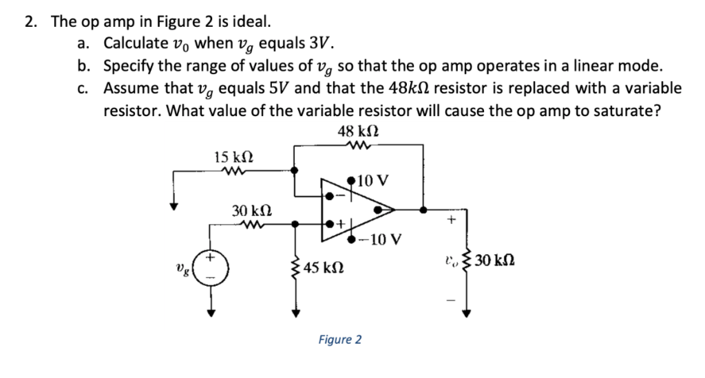 Solved 2 The Op Amp In Figure 2 Is Ideal A Calculate Vo Chegg Com