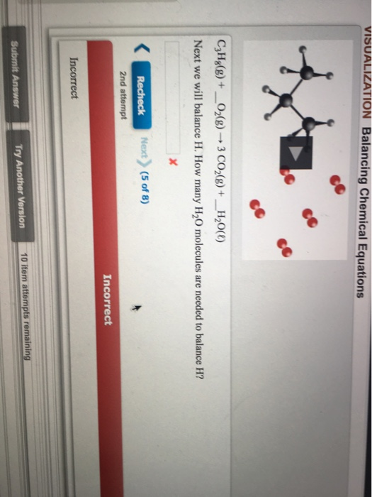 Solved Visualization Balancing Chemical Equations C3hg G Chegg Com