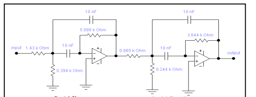 10 nF 10 nF 5.888 k Ohm 3.644 kOhm 10 nF nput 1.43 k Ohm 10 nF 0 885 k Ohm output 0.394 k Ohm 0.244 k Ohm