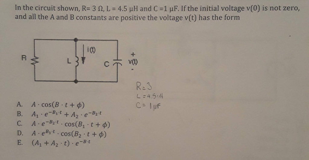 Solved In The Circuit Shown R 3 W L 4 5 Mh And C El Pf Chegg Com