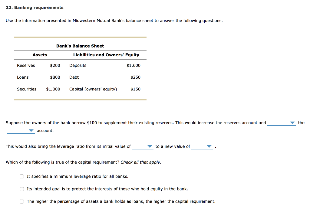 Solved 22 Banking Requirements Use The Information Prese