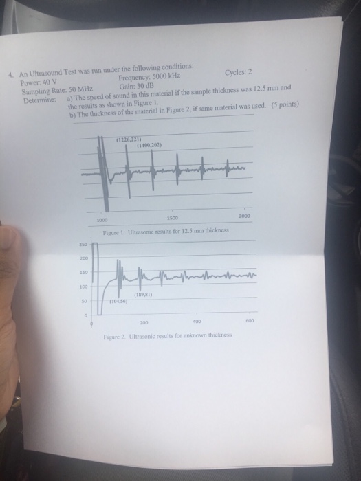 Solved 4 An Ultrasound Test Was Run Under The Following Chegg Com