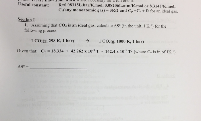 Solved Useful Constant R 0 015l Bar K Mol 0 006l At Chegg Com