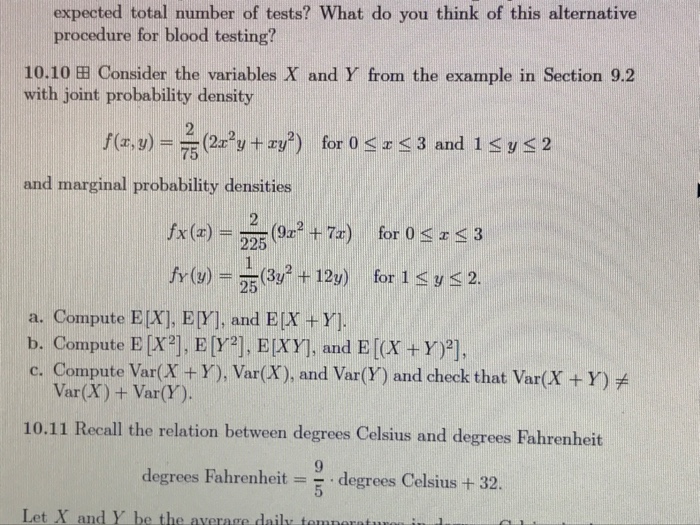 Solved Consider The Variables X And Y From The Example In Chegg Com