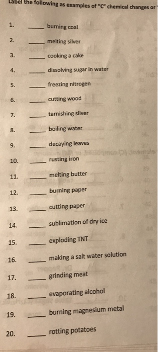 Solved Label The Following As Examples Of 