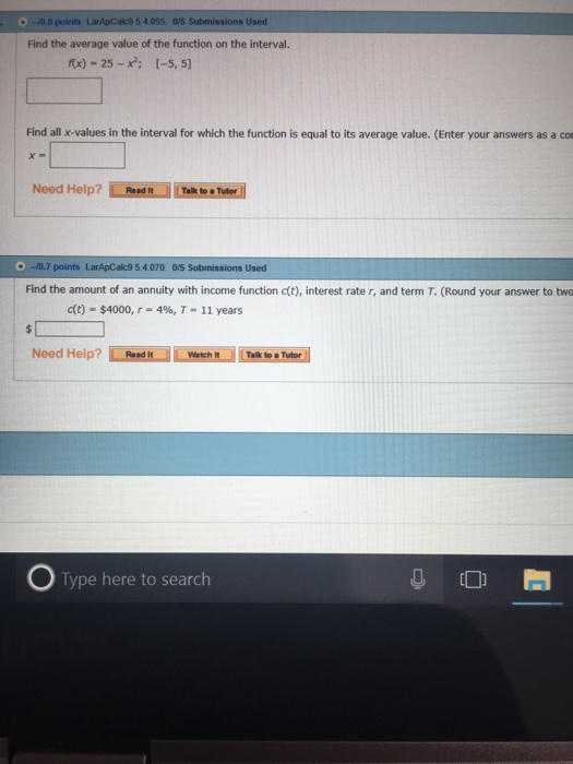 Solved: Find The Average Value Of The Function On The Inte ...