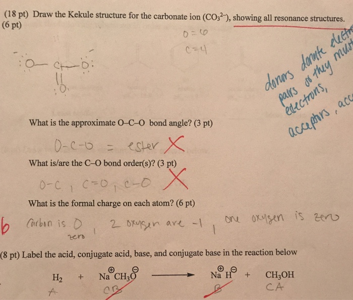 Solved Draw The Kekule Structure For The Carbonate Ion C Chegg Com