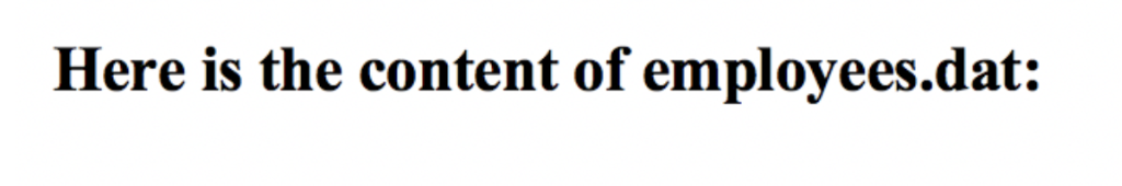 Here is the content of employees.dat: C)