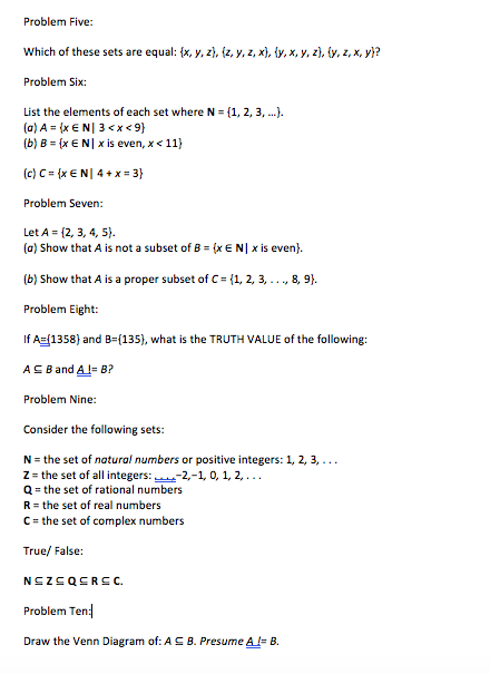 Solved Problem Five Which Of These Sets Are Equal Fx Y Chegg Com