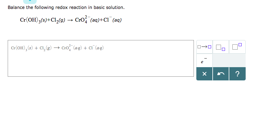Solved Balance The Following Redox Reaction In Basic Solu Chegg Com