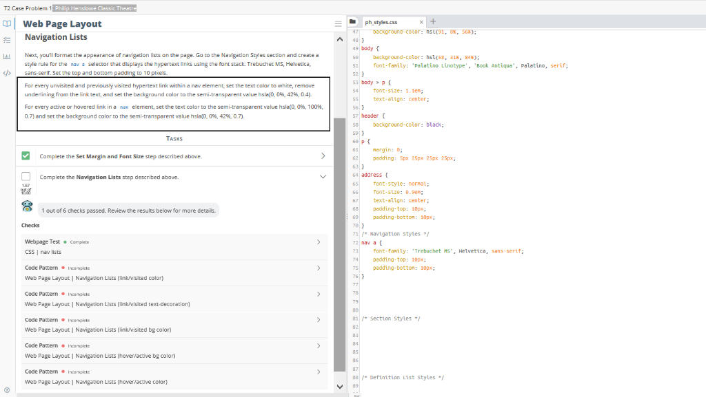 Solved T2 Case Problem 1 F Web Page Layout Navigation L