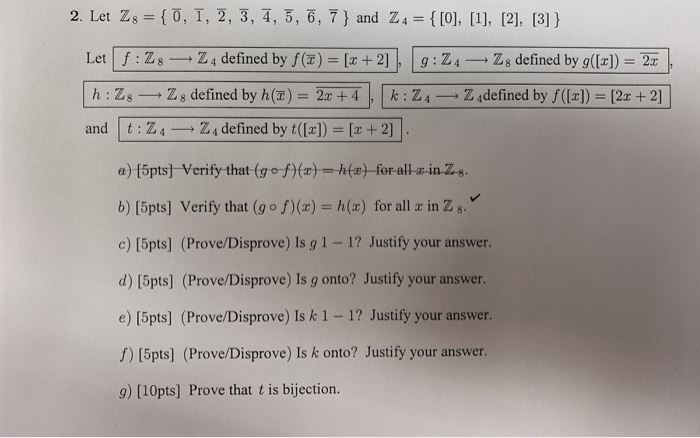 Solved 2 Let Zs 0 T 2 3 4 5 6 7 And Z4 0 1 Chegg Com