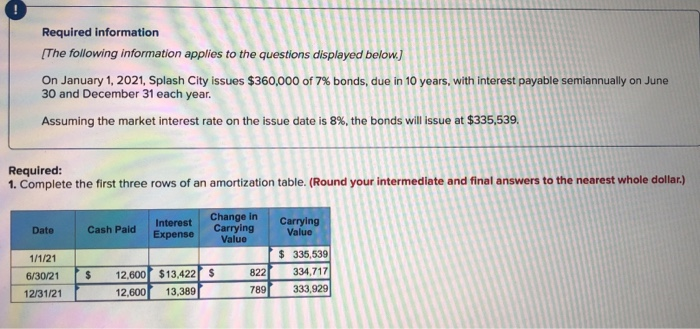 0 required information [the following information applies to the questions displayed below. on january 1, 2021, splash city i