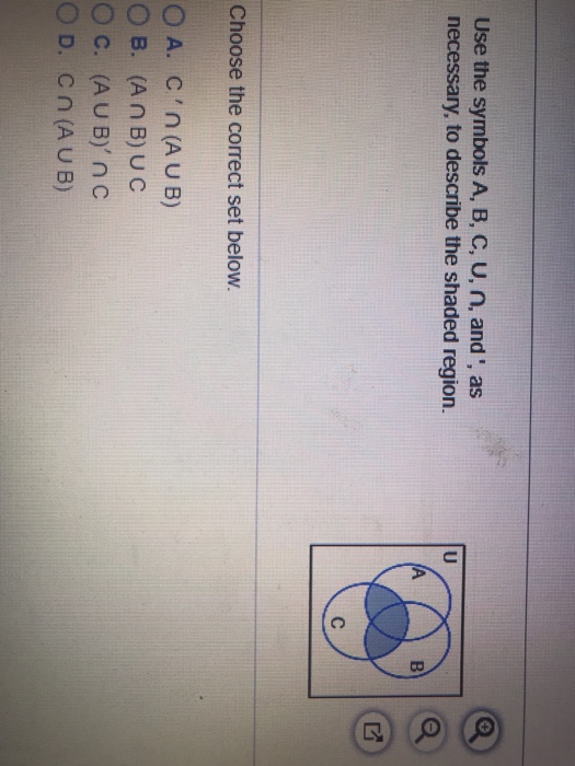 Solved Use The Symbols A B C U N And As Necessary Chegg Com