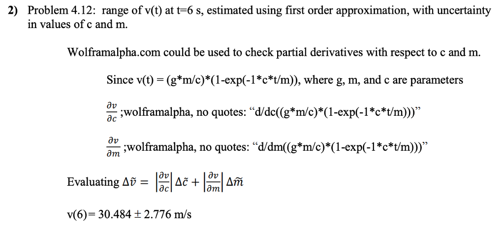 Solved 4 11 Recall That The Velocity Of The Falling Parac Chegg Com