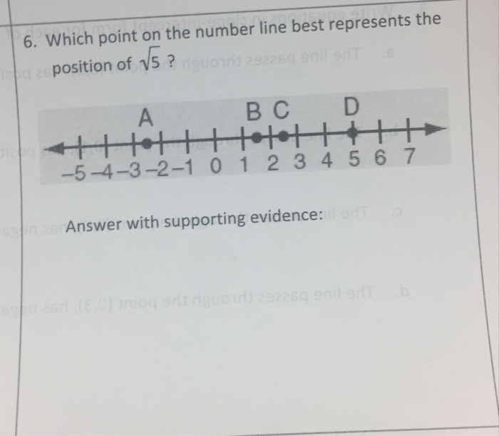 6 Which Point On The Number Line Best Represents The Chegg Com