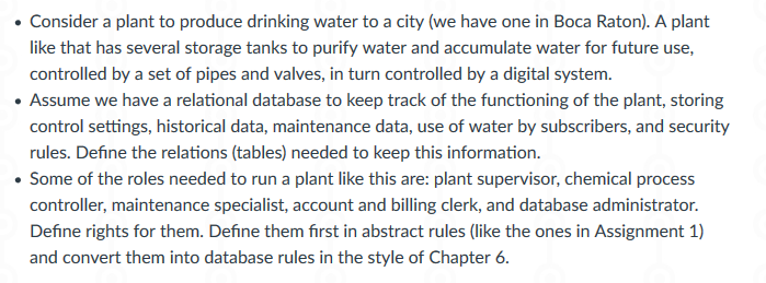 Consider a plant to produce drinking water to a city (we have one in Boca Raton). A plant like that has several storage tanks