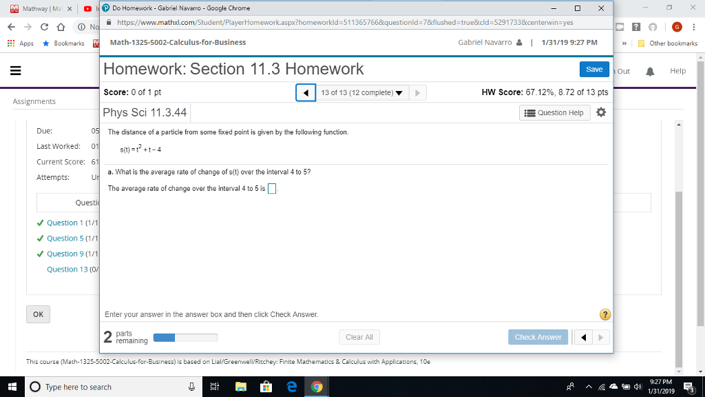 Solved Mathway Ma Xo Do Homework Gabriel Navarro Go Chegg Com