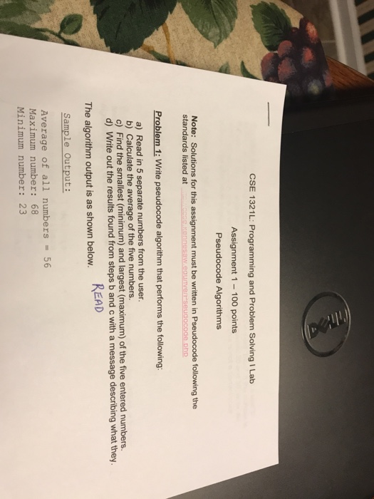 Lab assignment pseudocode 08 image