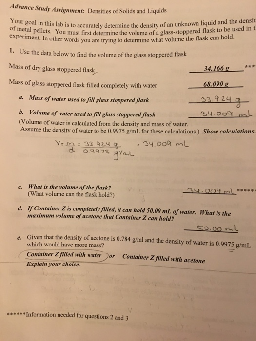 density of liquids lab