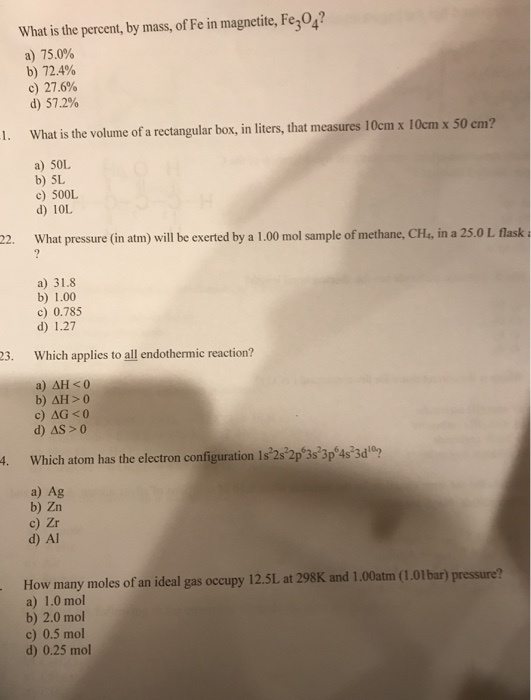 Solved What Is The Percent, By Mass, Of Fe In