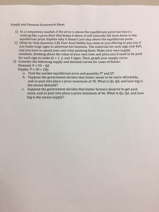 Supply and demand exercises image